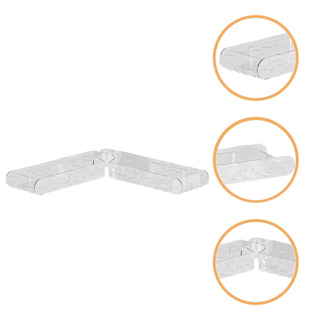 

Прозрачная вращающаяся угловая полка для ванной, кухни, спальни, настенная, с дренажными отверстиями, плавающая