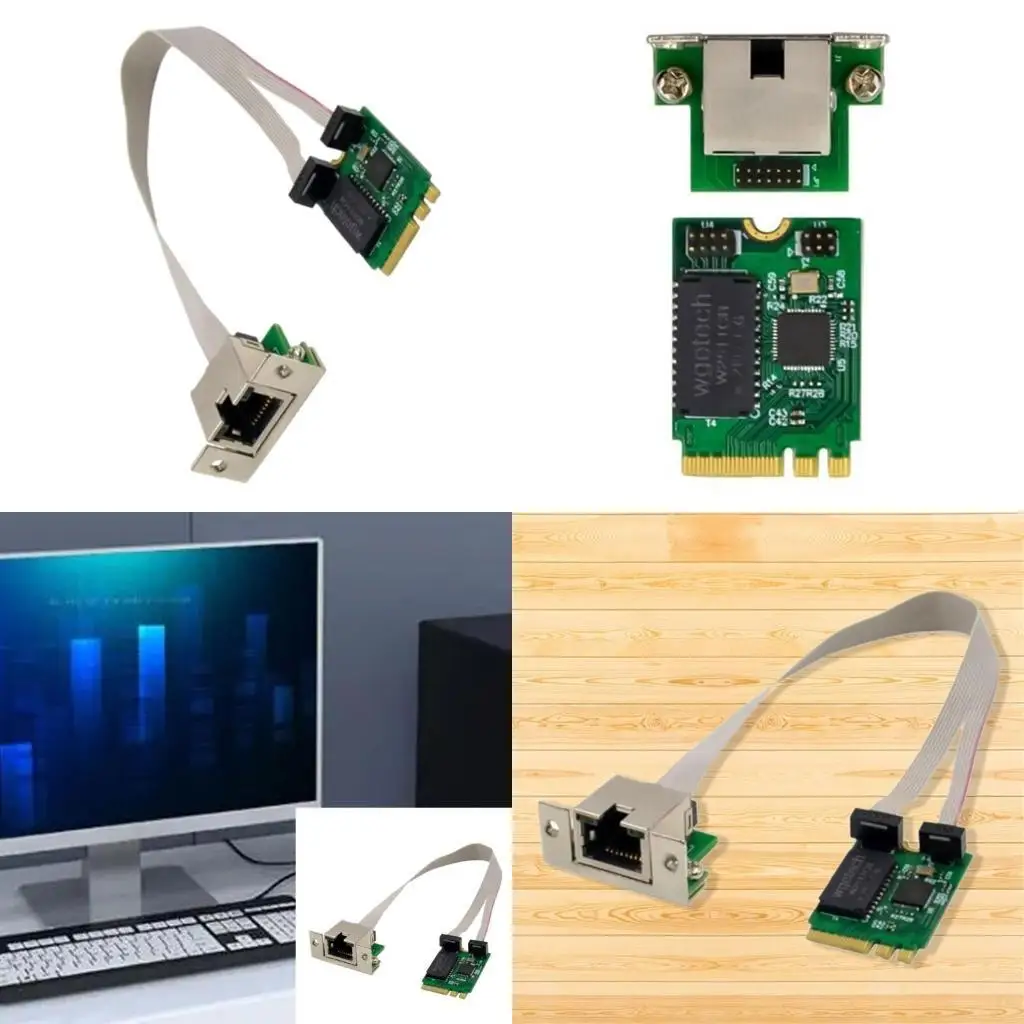 

M.2 A+E 2 Ethernet-карта Сетевая карта PCIExpress RTL8125B Адаптер для промышленных сетей управления 2 1G 100M