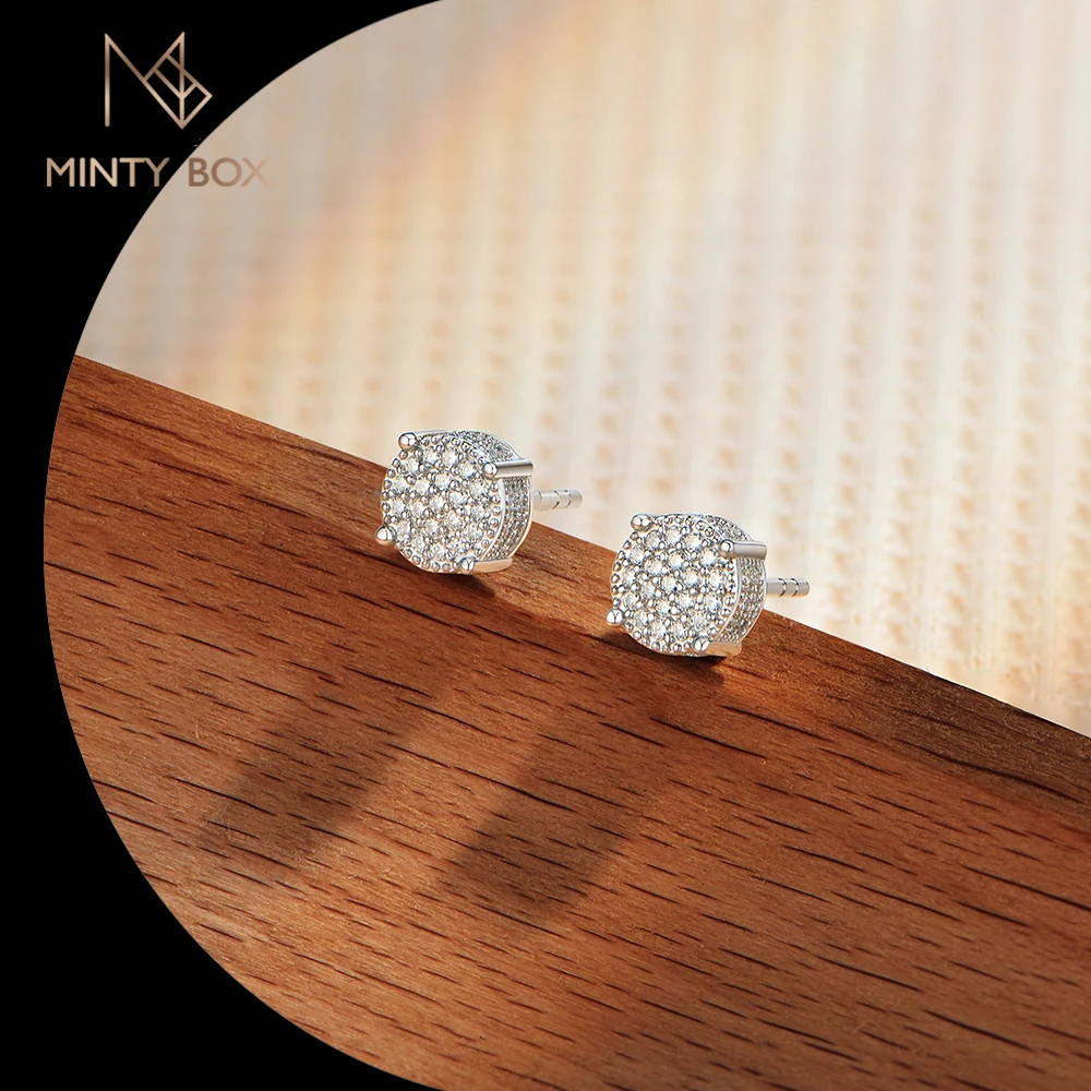 

MINTYBOX Moissanite Halo Stud Earrings for Women 18K Gold Plated Wedding Bridal Jewelry S925 Sterling Silver Diamond Earring