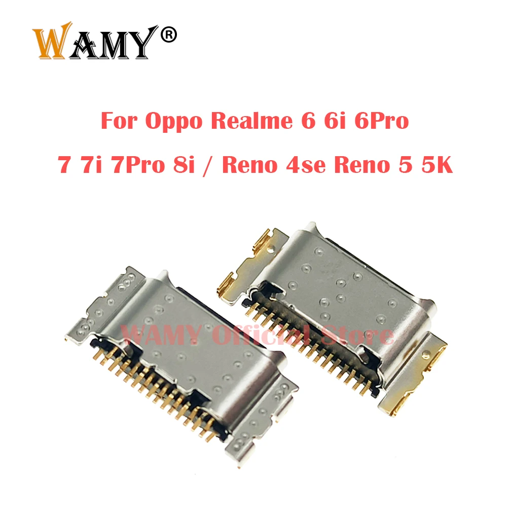 

5-100Pcs Usb Charging Dock Port Charger Connector Plug For Oppo Realme 6 6i 6Pro 7 7i 7Pro 8i Reno 4se Reno 5 5K Narzo 30A