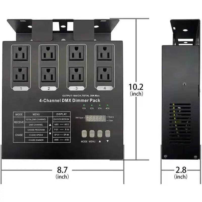 4channels 1kw dmx dimmer pack