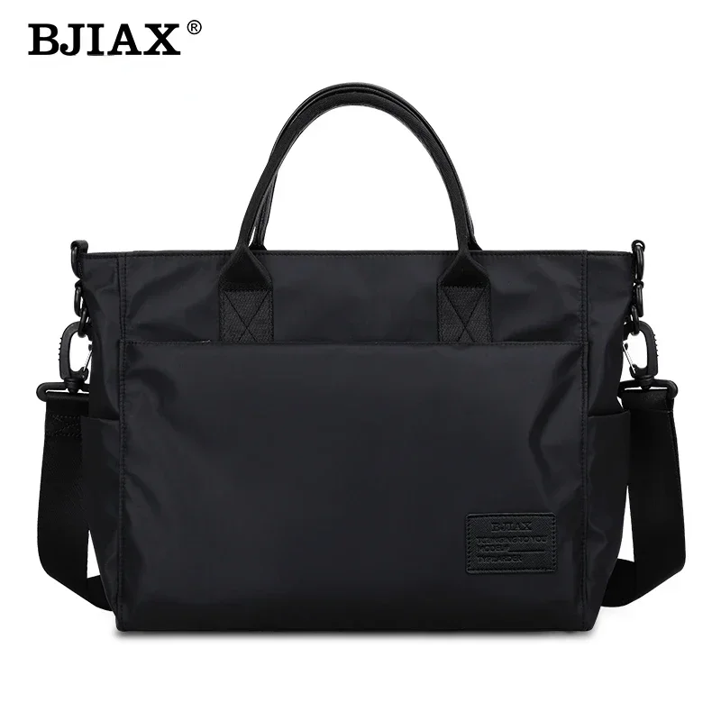 BJIAX teczka na dokumenty męska torba biznesowa prawnica torba na komputer biurowy pozioma torba na ramię Crossbody torba męska