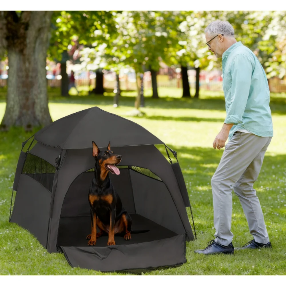 

Dog Tent with Carry Bag, for Beach, Backyard, Home, Dark Gray