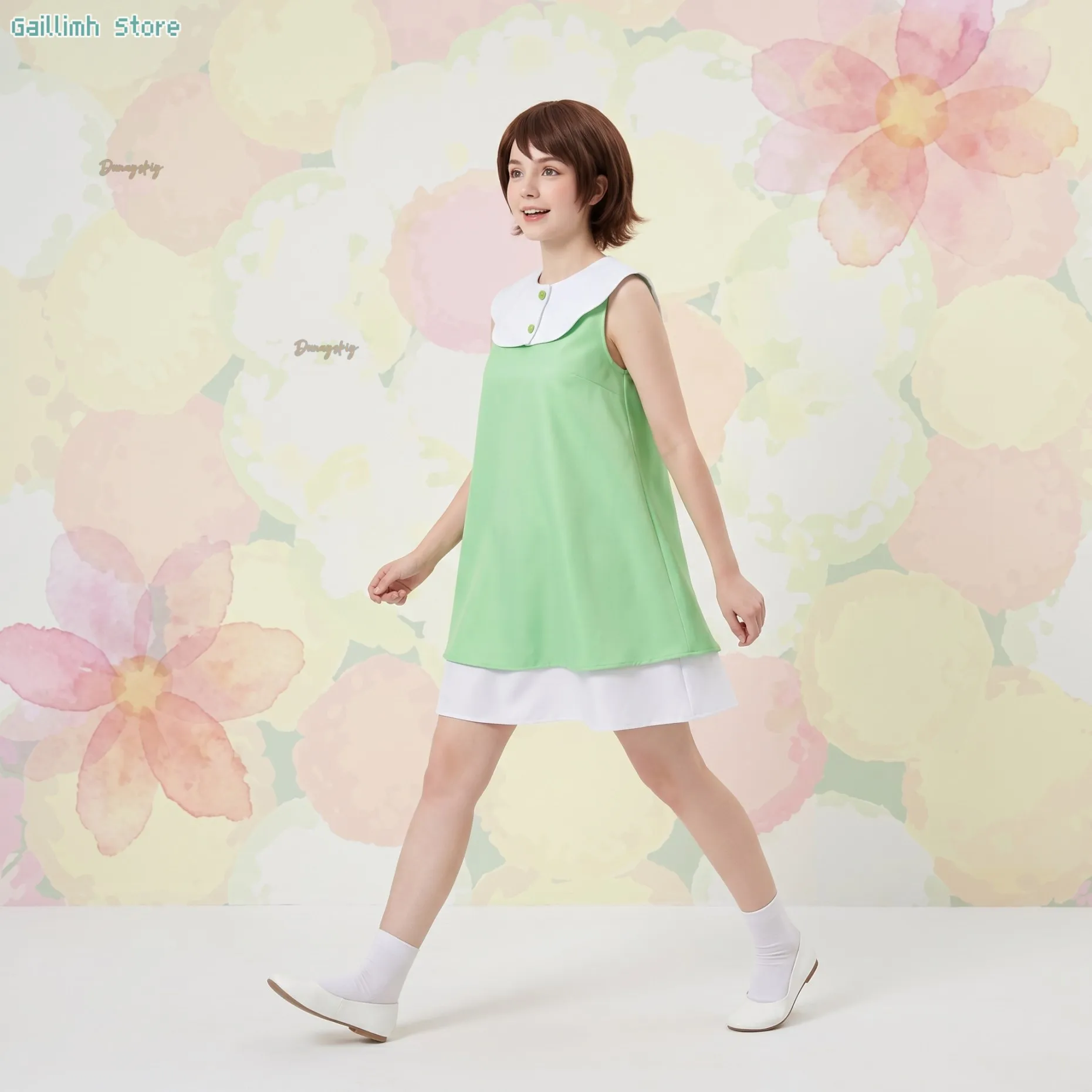 

Anime Little Amelie Light Green Dress Anime Role Playing Party Clothes Halloween Carnival 2026 New Gift