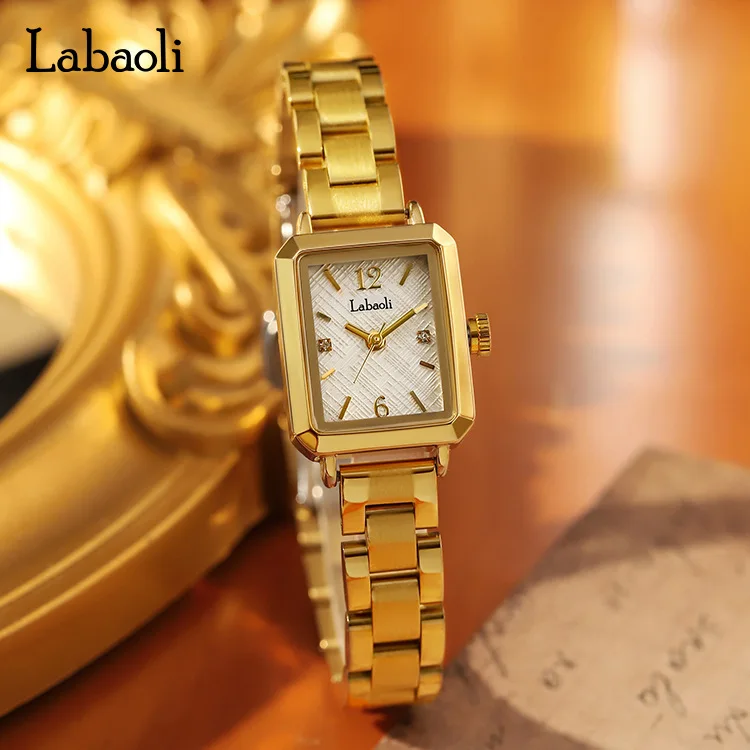 

Women's luxury small square watch with steel strap, fashionable women's watch, high-end luxury women's wristwatch