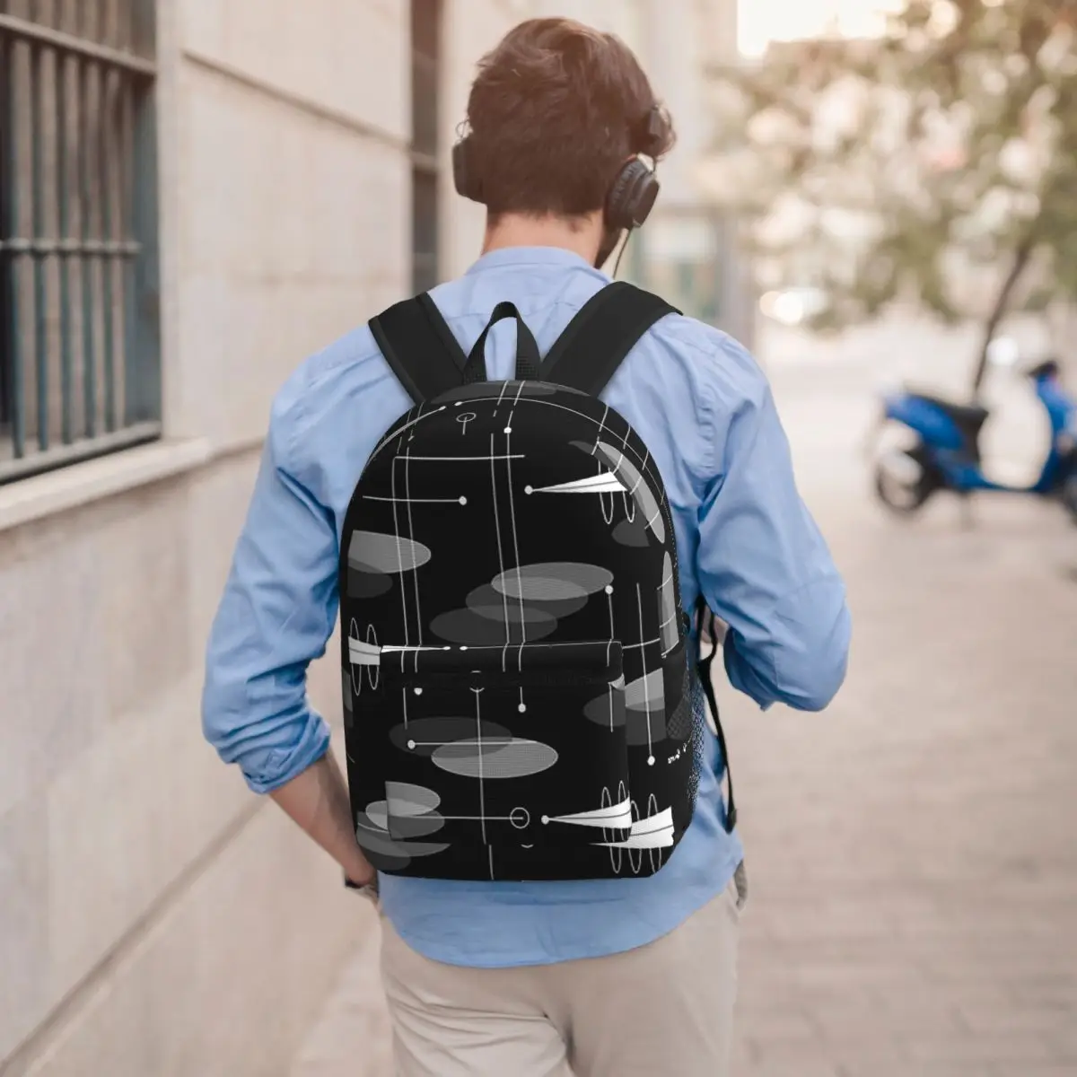 Mid-Century Atomic Space Age Student Backpack School Bag Hiking Travel Daypack for Boys Girls Bookbag Shoulder Bags