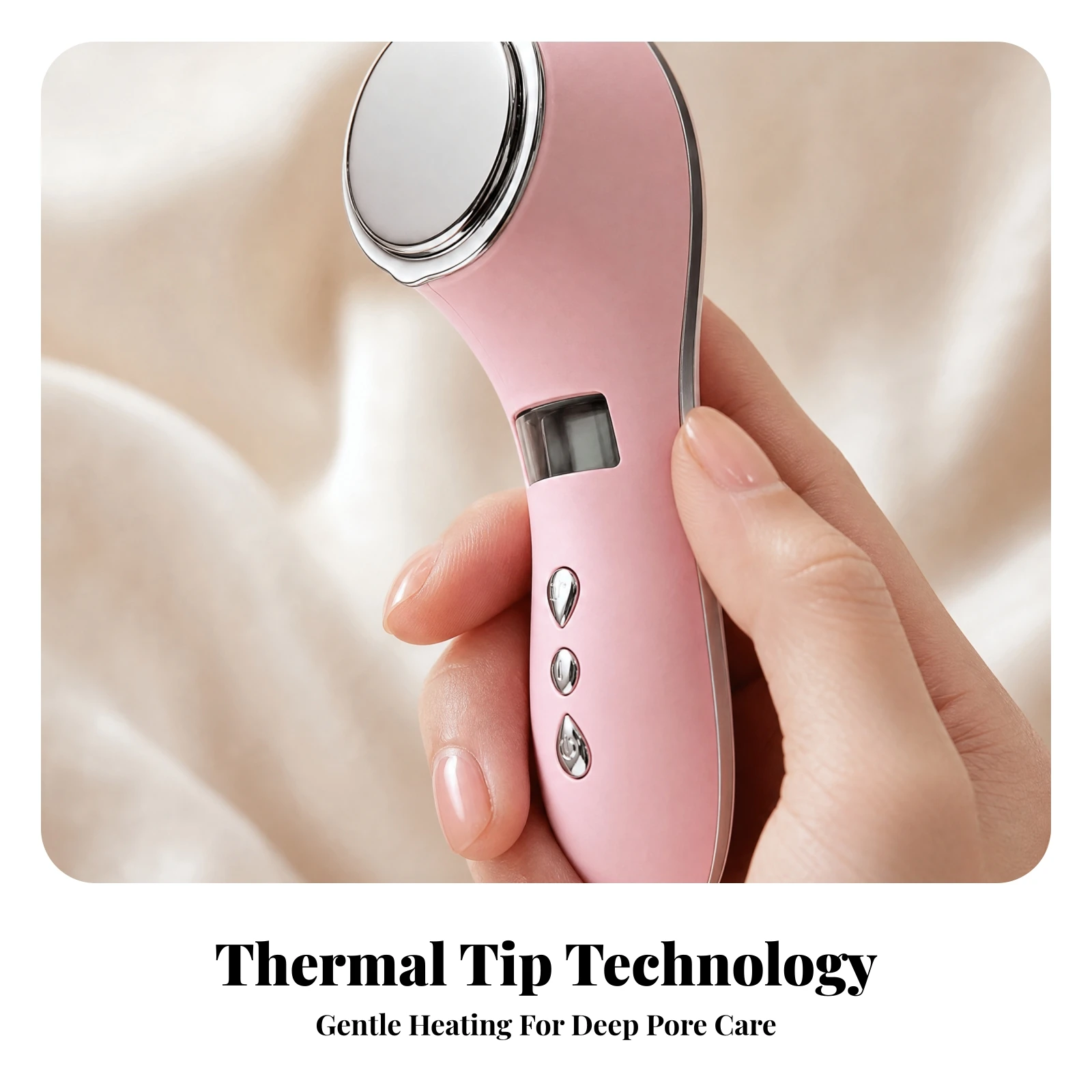 Facial Beauty Instrument Rechargeable Facial Care Device with Display Handheld Facial Care Machine Portable Face Massager Tool