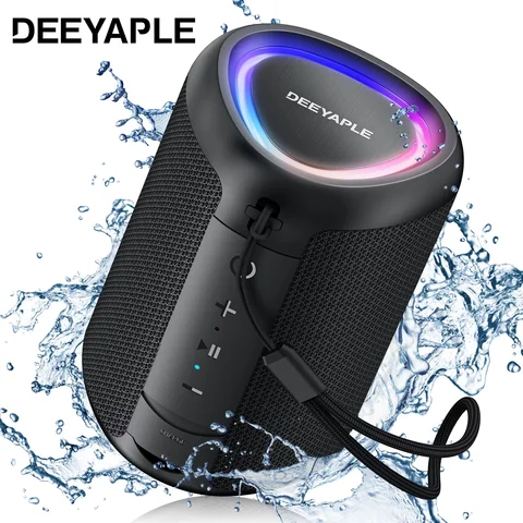 WISETIGER DEEYAPLE 미니 휴대용 야외 블루투스 스피커 무선 스피커 BT5.3 TWS 연결 사운드 박스 LED 조명