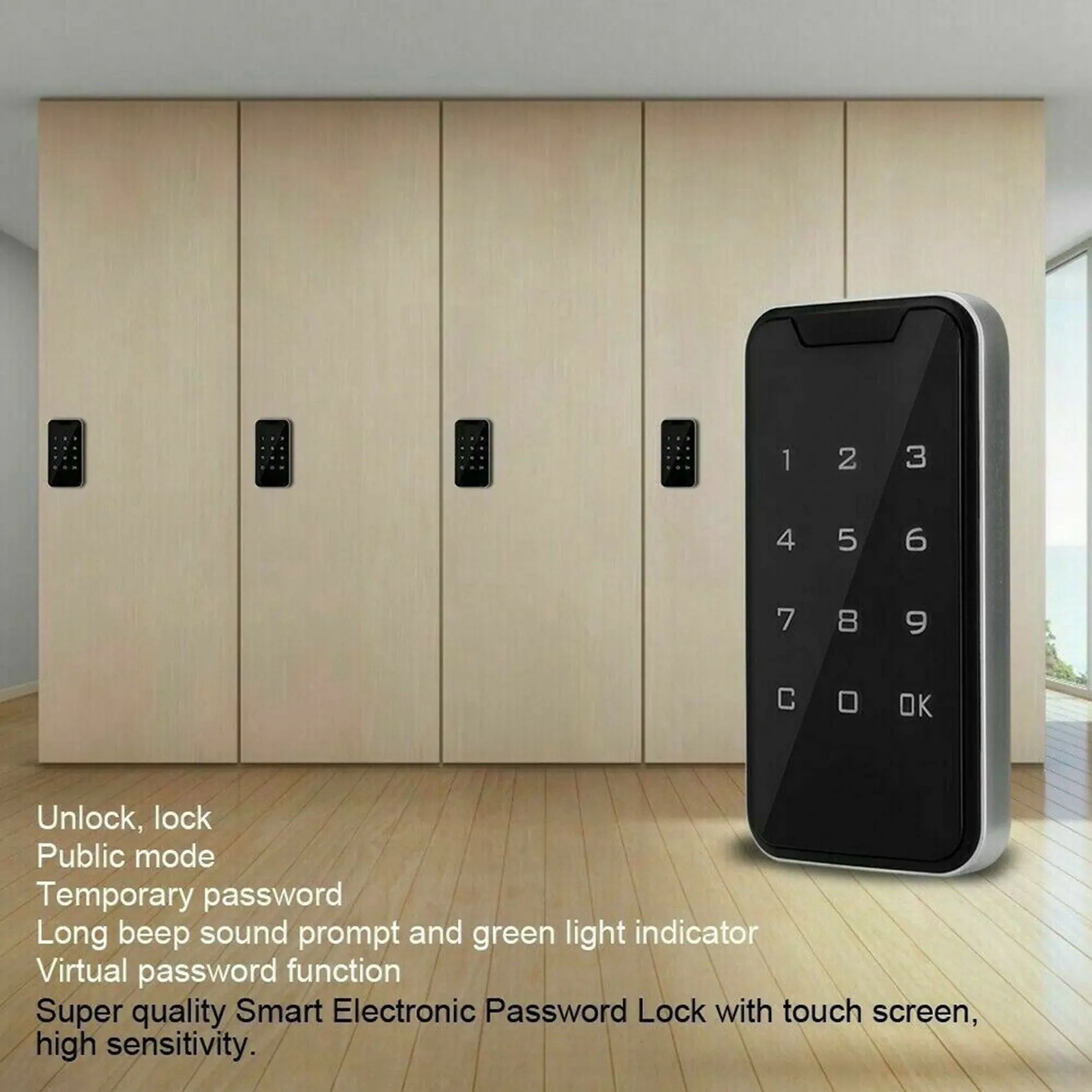 ABDE-3X Electronic Smart Digital Electronic Door Lock Fingerprint Press Password Keyless Keypad