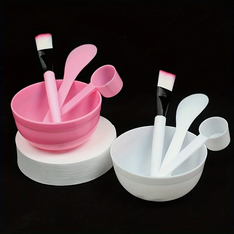 1pcsSet of 4 Plastic Facial Mask Application Tools-Includes a Mask Brush,Bowl,Spatula, And Spoon,Suitable for Masks And Skincare
