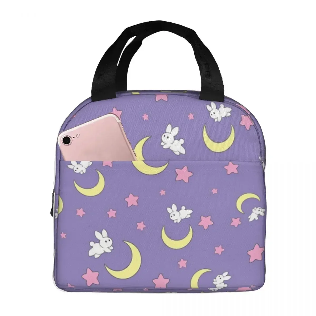 Rabbit Of The Moon Insulated Lunch Bags Portable Picnic Bags Thermal Cooler Lunch Box Lunch Tote for Woman Work Kids School