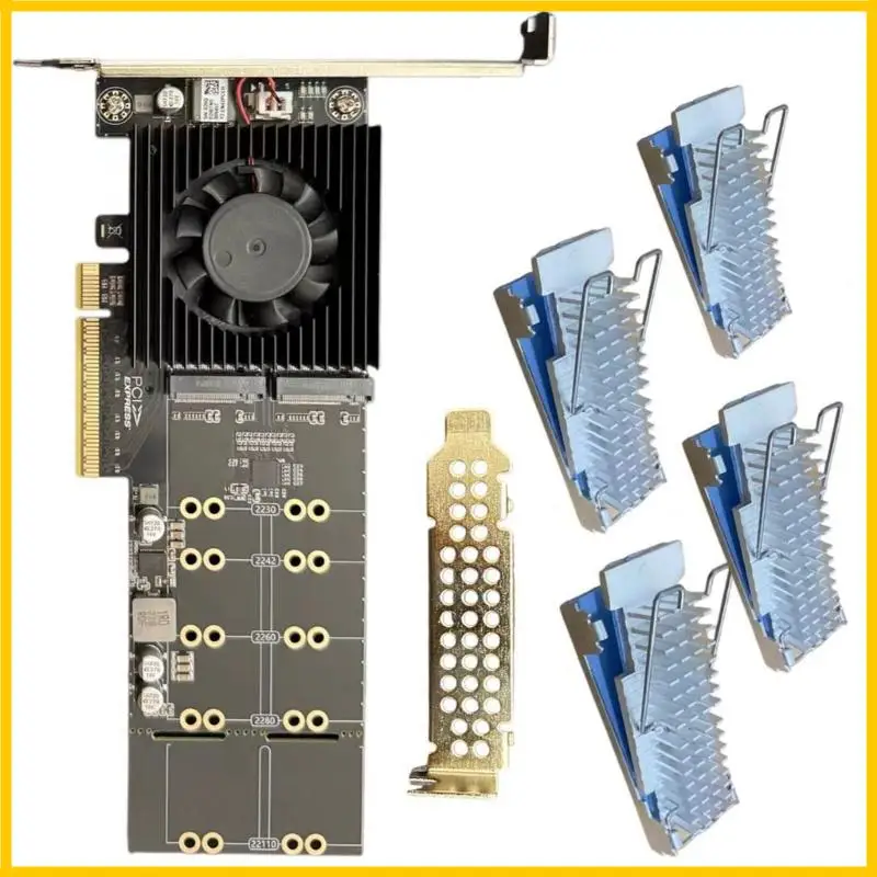 4 بطاقة محولات NVMe SSDs PCIe4.0 تدعم سرعة نقل البيانات من الألومنيوم بالوعة الحرارة #3