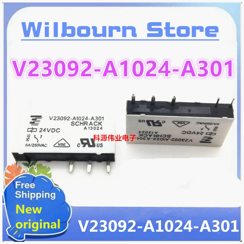 5pcs~50pcs/lot  V23092-A1024-A301 DIP 23092-A1024 24V 6A conversion relay NEW Original In stock