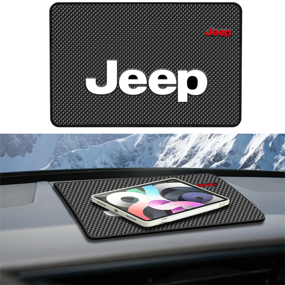 

Car Dashboard Non-slip Mat Phone Key Storage Pad Accessories For Jeep Wrangler Renegade Compass Gladiator Cherokee JL Grand Patr