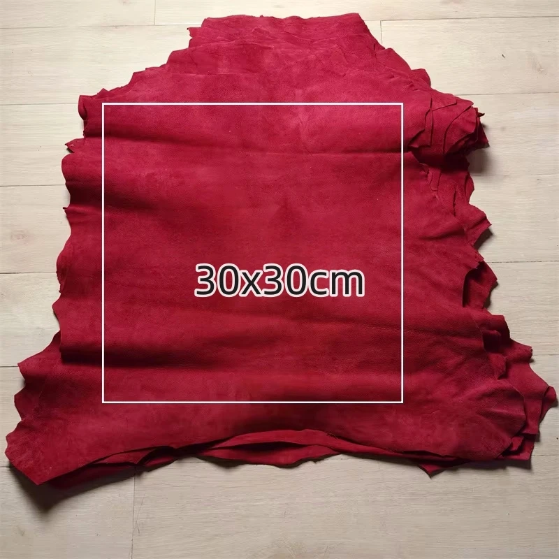 0.8/1mm Red Frosted Leather. First Layer Leather. Real Leather Fabric. Handmade DIY For Inside. Shoes. Whole Sheepskin