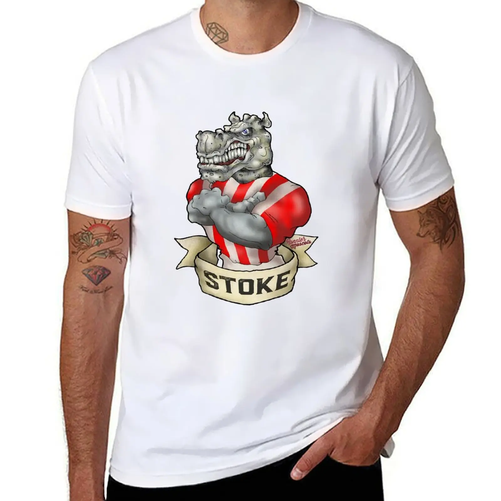 

Stock City Hippo Mascot T-Shirt t shirt man cotton man t shirts high quality luxury brand