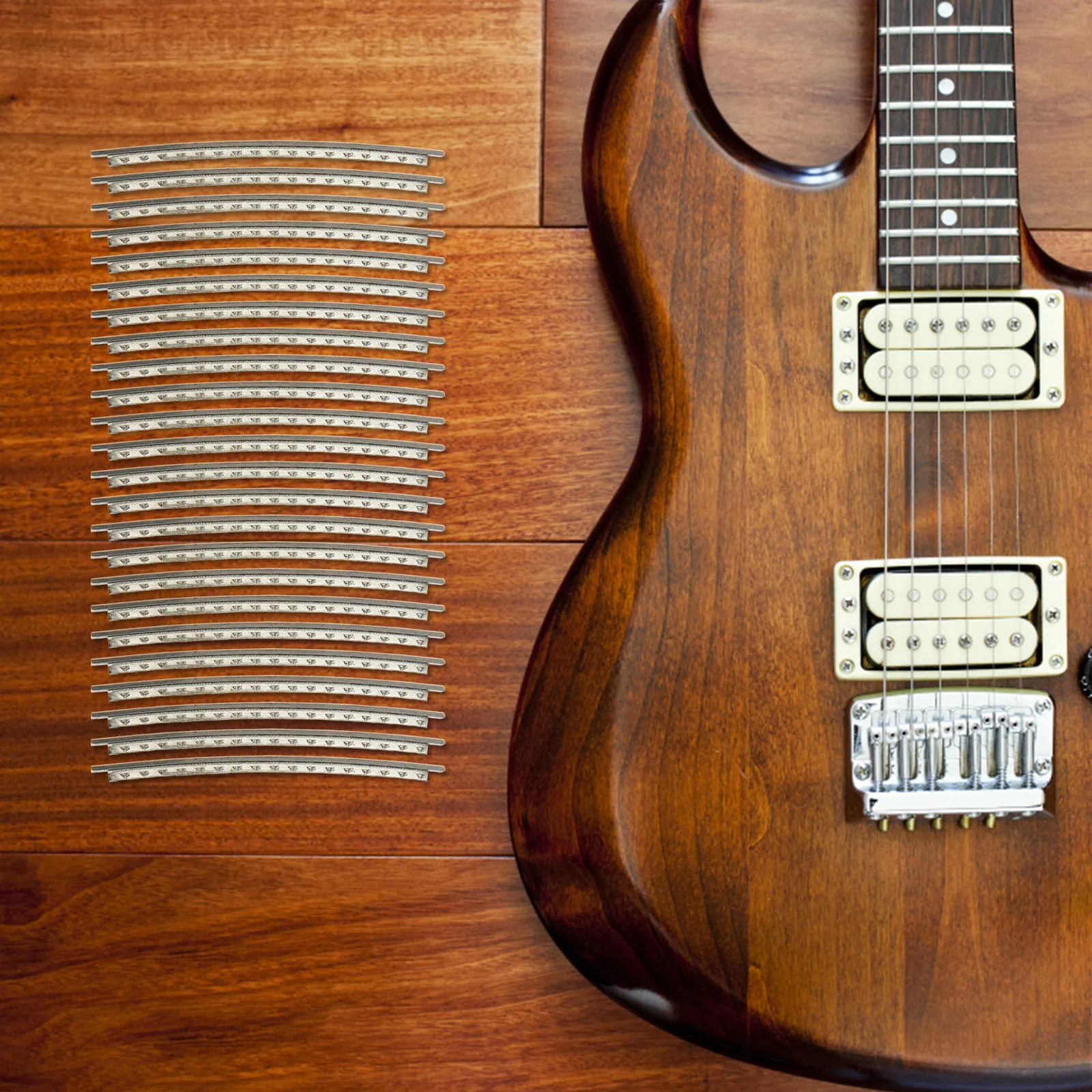 

24pcs Electric Cupronickel Frets Wire 2.2Mm Durable Smooth Fretboard Fret Line Replacement For Standard Guitar Fret Wires Guitar