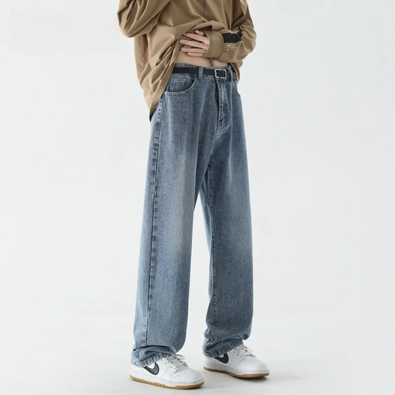 

Мужские джинсы WASSUP в американском ретро-стиле, широкие, свободные, прямые, весна-осень, новые, молодежные, повседневные, из хлопкового денима