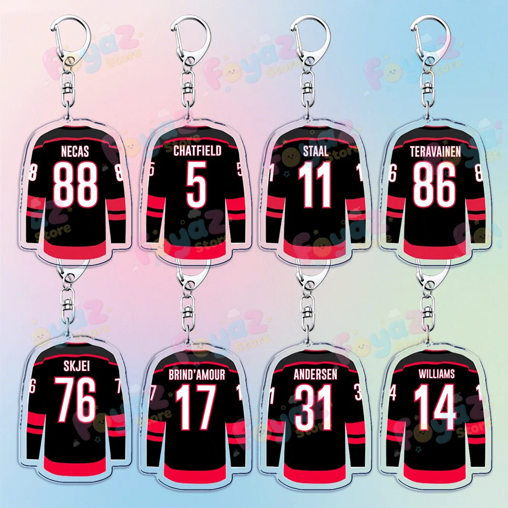 Hockey Carolina Keychains for Accessories Bag Charm Hurricanes Nhl Canes Player Keyring Jewelry Fans Gifts