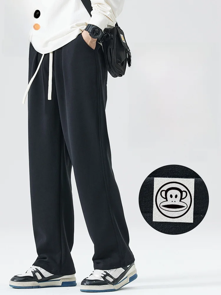 

Мужские спортивные повседневные брюки Paul Frank с утепленной флисовой подкладкой, свободные прямые штаны для весны и осени, дышащие, из нейлона