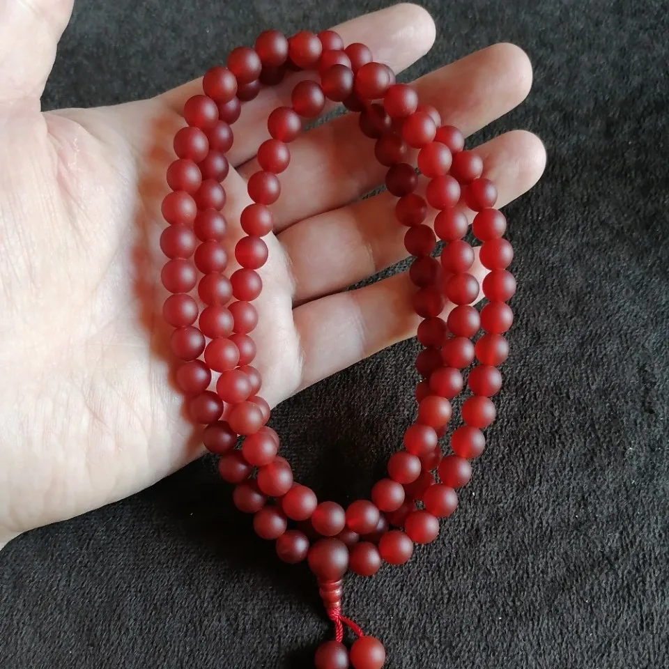 

Натуральный красный агат, многослойный браслет с кисточками, мала 108, ожерелье из бисера, цепочка для свитера, мужские и женские целебные драгоценные камни, ювелирные изделия