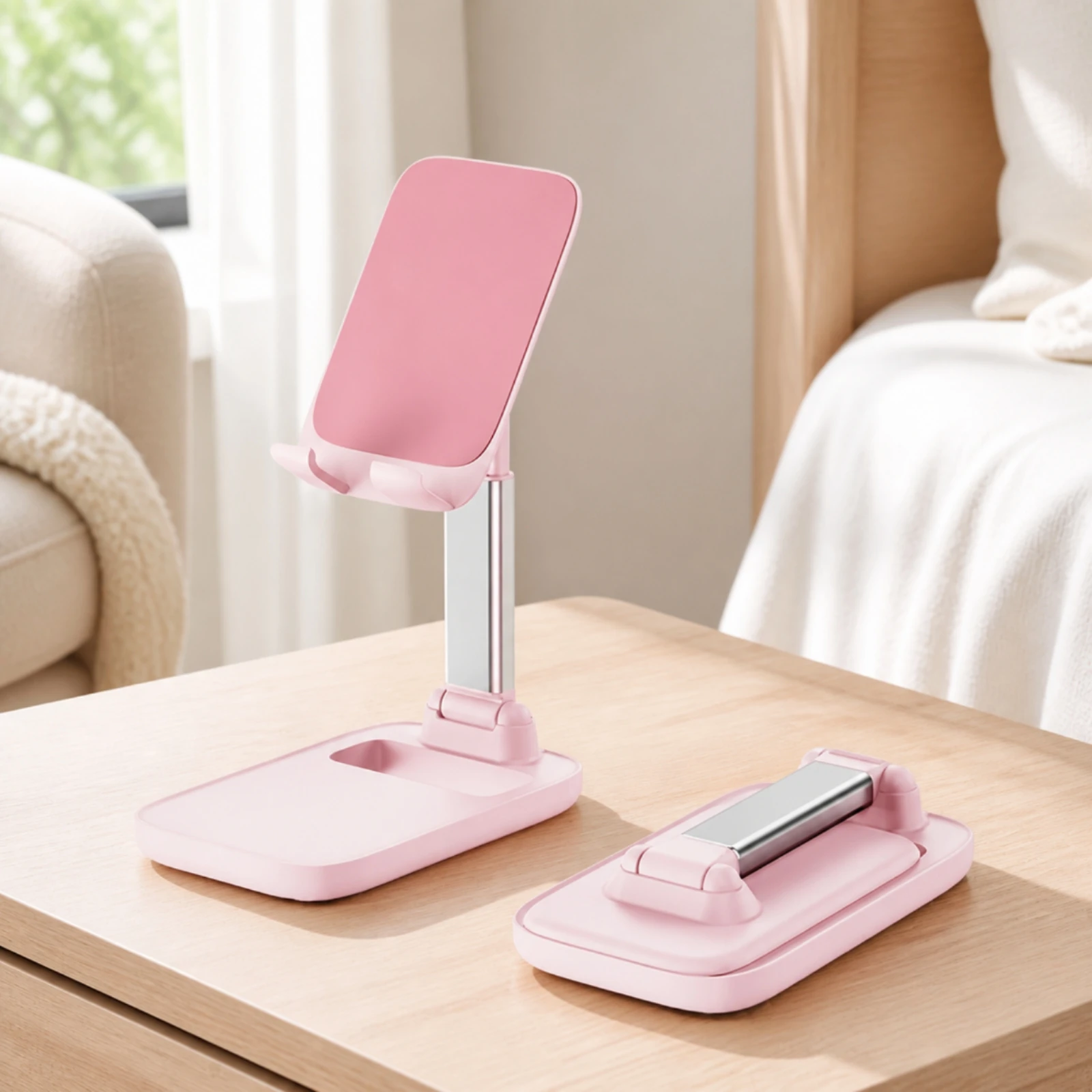 Foldable Phone and Tablet Stand Stable Adjustable Desktop Device Stand Multi-Angle Slim for Desk, Visual Calls
