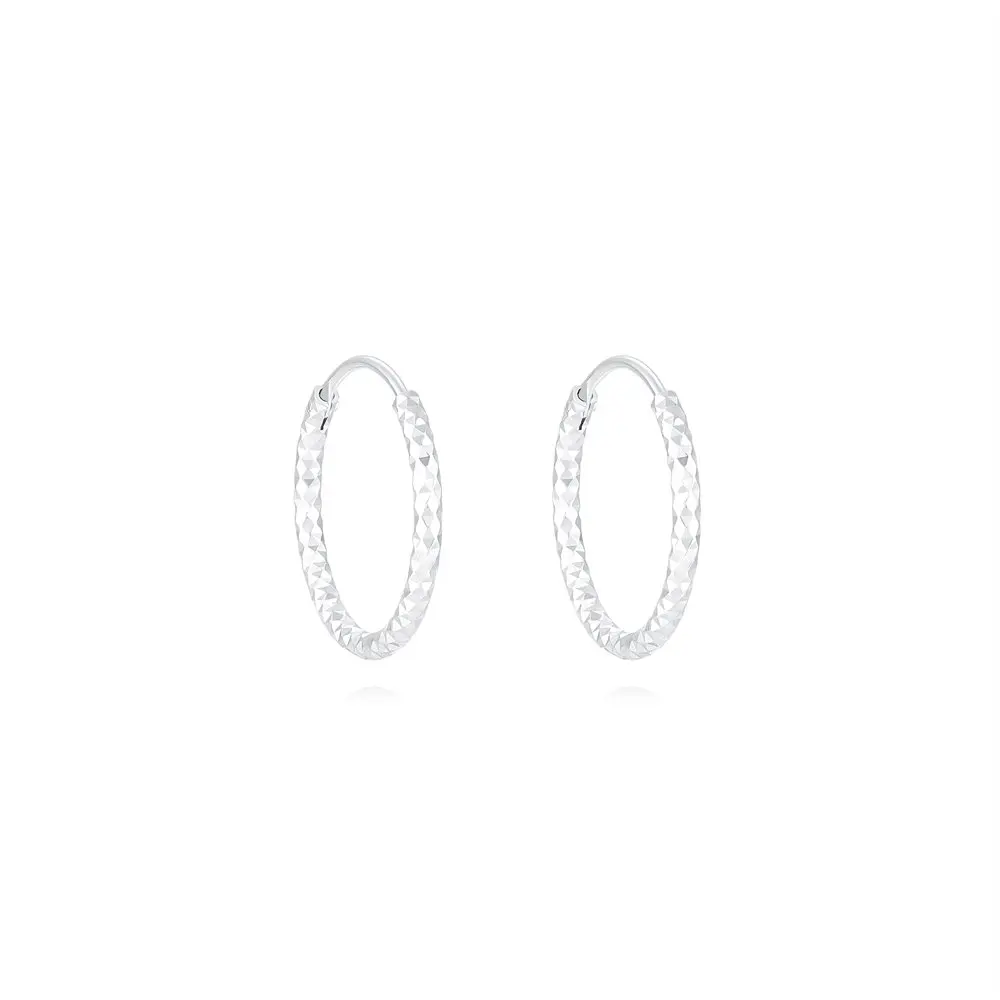 BOAKO-pendientes minimalistas de Plata de Ley 925 para hombre y mujer, aretes con patrón Irregular, hebilla de oreja perforada, 16mm, uso diario