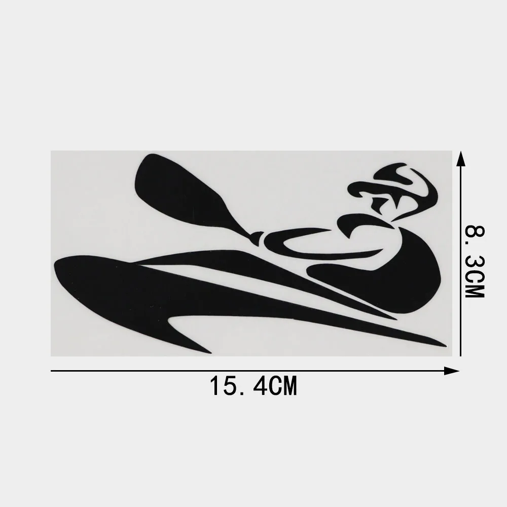 YJZT 15.4CM×8.3CM Kayak Competitive Outdoor Sports Car Sticker Vinyl Black/Silver 8A-1235