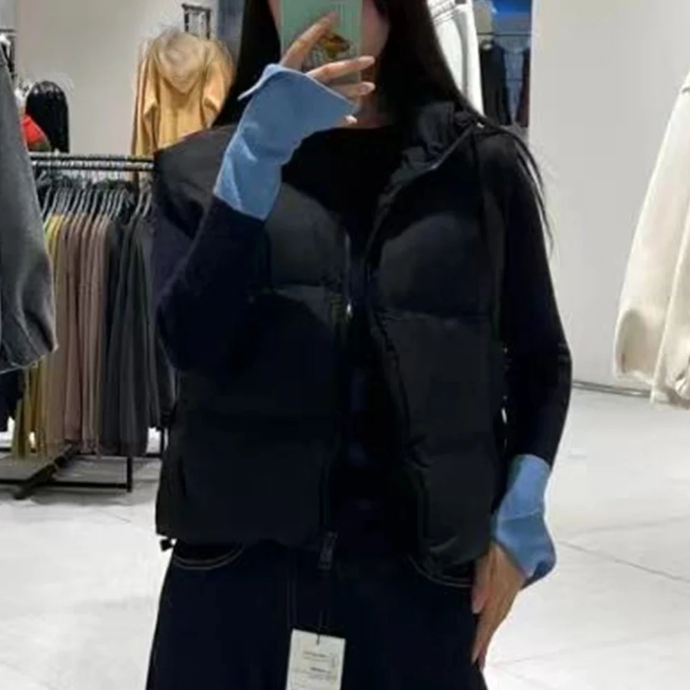 

KONDALA 2025 Autumn Casual Vest Jacket Women Zipper PU Waistcoat Pockets Loose Jackets Fashion Female Fall Sleeveless Outwears