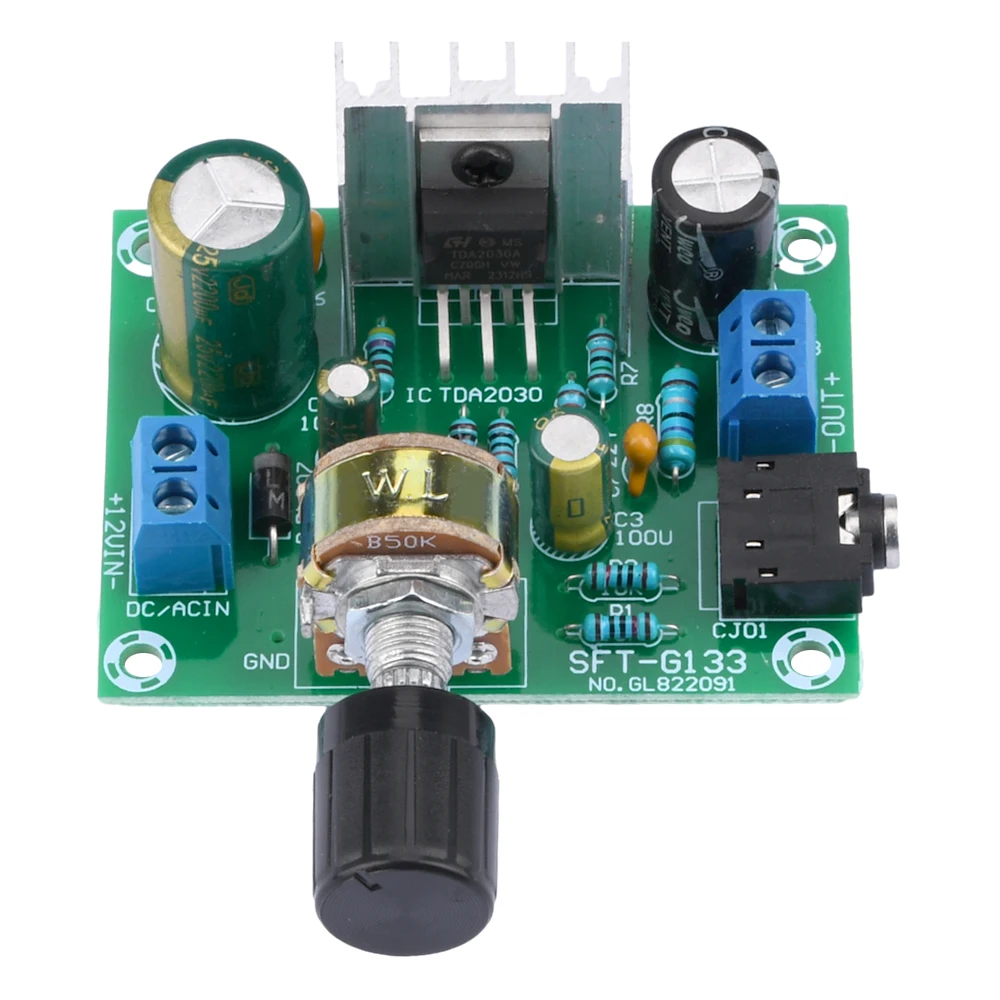 TDA2030A Power Amplifier Board Mono Wide Voltage 9-20V Hifi Digital Audio Mini Amp Module 15W Digital Audio Module