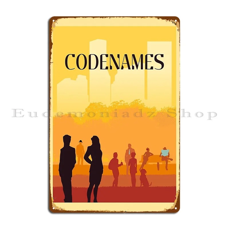 Codenames Board Games Minimalist Travel Metal Plaque Poster Personalized Wall Custom Club Club Personalized Tin Sign Poster