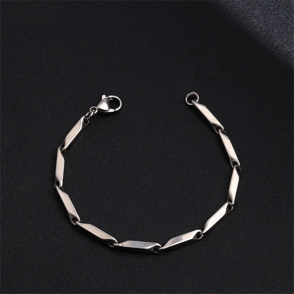 Punk Irregular Chain Link Bracelets 18/21cm Gold Silver Color Stainless Steel 3mm Hand Chain for Men Women Hip Hop Jewelry Gift