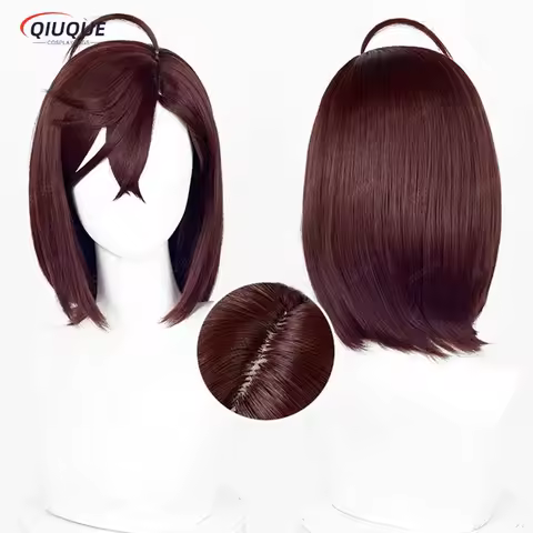 Momo Ayase Cosplay Wig Short Red Brown Wig Cosplay Anime Cosplay Wigs Heat Resistant Synthetic Wigs + Wig Cap
