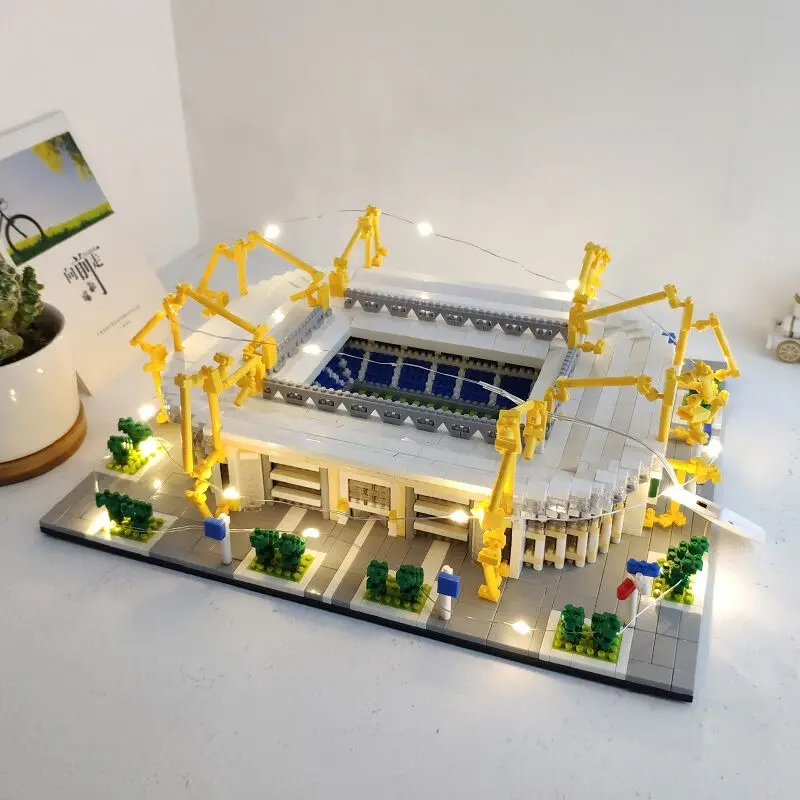 Barcelona Estadio de fútbol Micro conjuntos de bloques de construcción Mini ladrillos arquitectura Mini ladrillos juguetes para adultos regalo de campo de fútbol