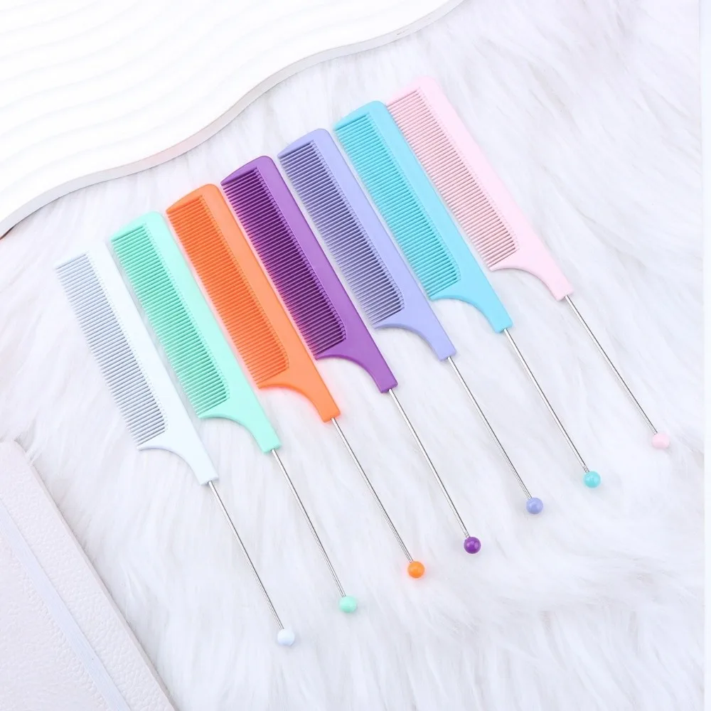New Colorful Hair Tail Combs Versatile Anti-Static Plastic Spiked Comb Black Hair Cutting Combs For Hair Styling