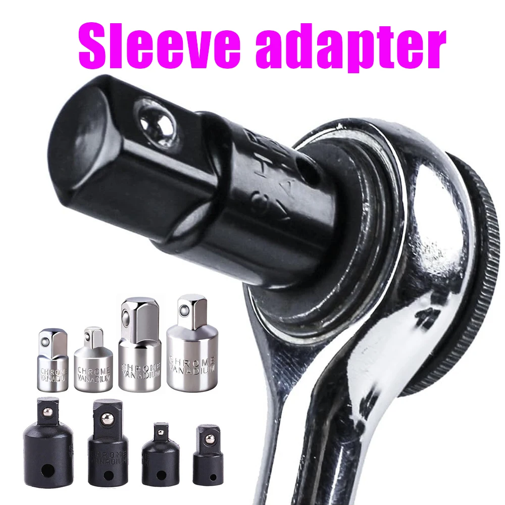 4 Pcs Socket Adapter Set Chrome Vanadium Steel 1/2-Inch 3/8-Inch And 1/4-Inch Drive Converters For Professional Mechanics Tools