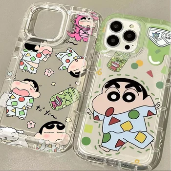 C-Crayon S-ShinChan 휴대폰 케이스, 삼성 갤럭시 S24 울트라 S23 S22 S21 FE S20 플러스 노트 20 10 프로 A34 A54 A33 A53 후면 커버 