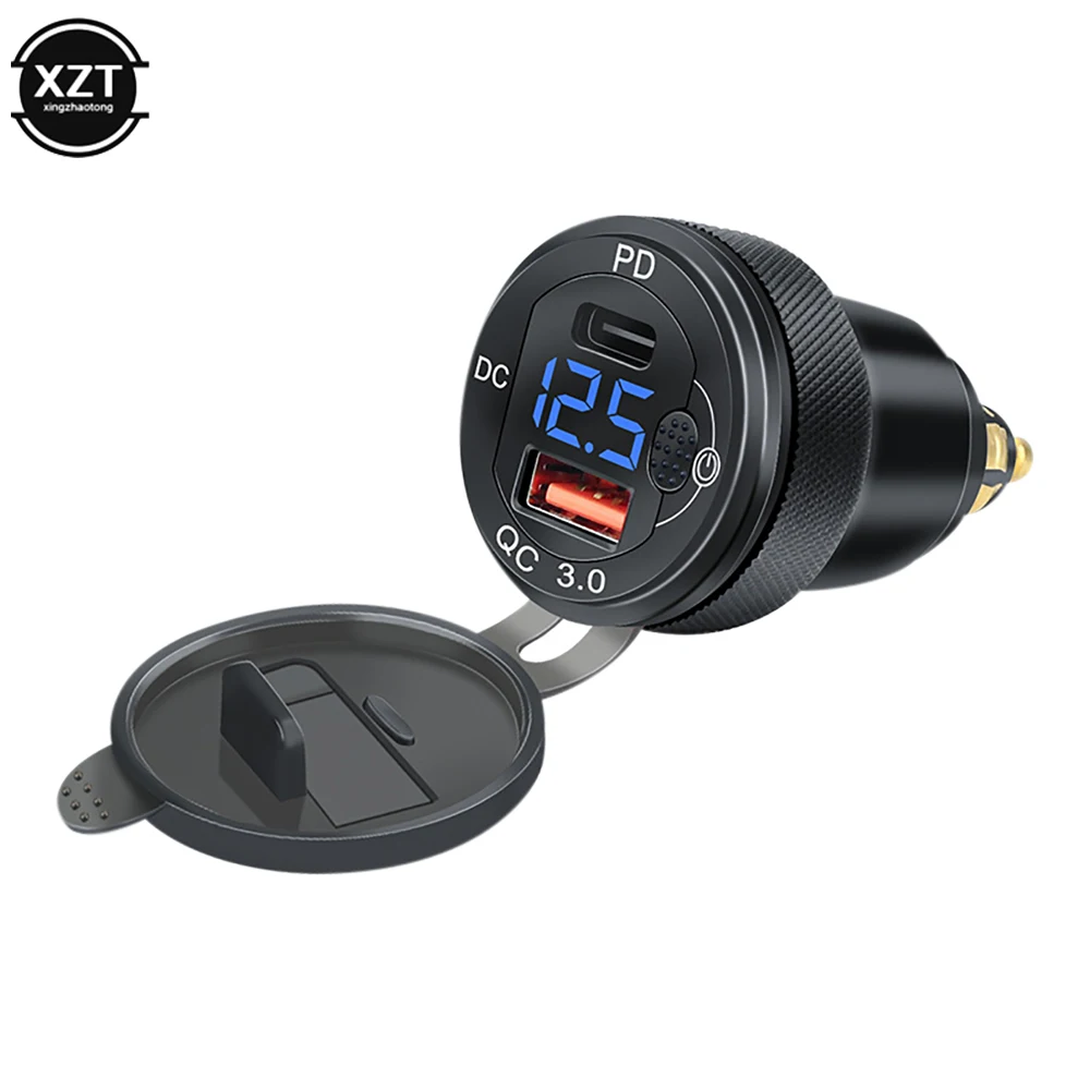 Cargador de motocicleta para coche, adaptador de carga de aleación de aluminio, doble USB, PD, 12-24V, QC3.0, accesorios para coche BMW, nuevo