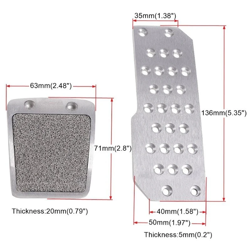 Suitable for car modification pedal foot anti-skid accelerator brake aluminum alloy anti-skid foot pedal wave gear pedal
