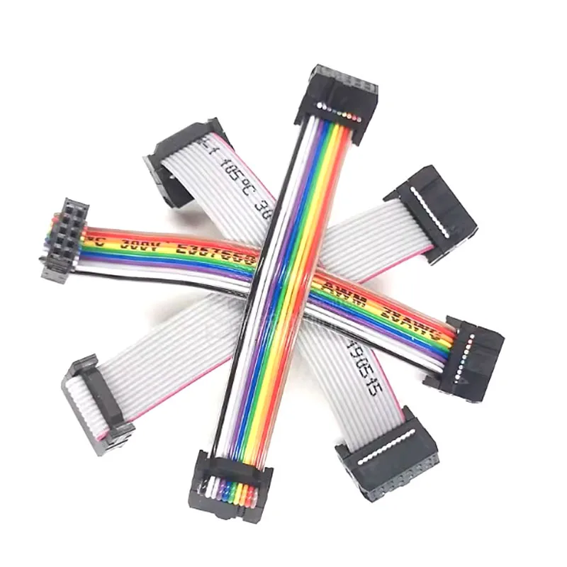 JTAG-cable de descarga ISP, correa plana de color gris para pantalla LED IDC FC, espaciado de 2,54mm, 6/8/10/14/16/20/24/40/50/64 pines