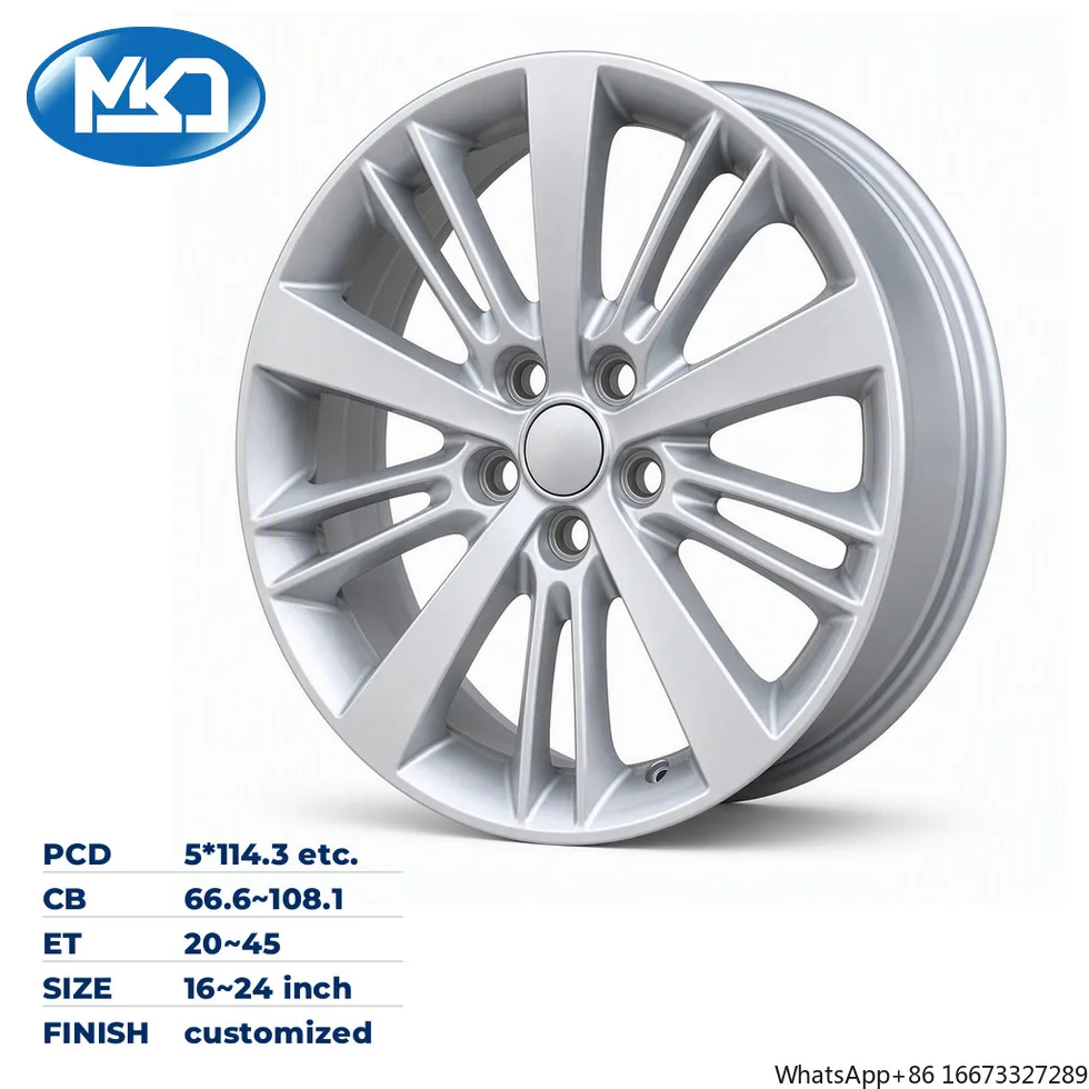 Aluminum Forged Car Rims Multi-PCD Silver Multi Spoke Alloy Wheels for Passenger Car Styling Upgrade High Strength Replacement
