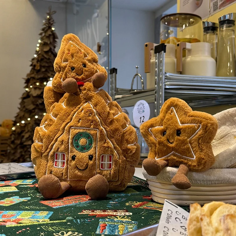 

Gingerbread Man House Star Snowman Plush Toys Throw Pillows Living Room Decorations New Year And Christmas Gifts