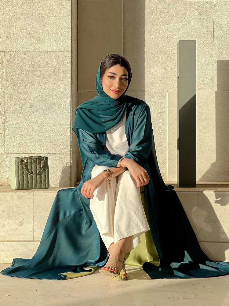 Autumn Muslim Dress Abaya for Women Chiffon Abayas Ramadan Long Dresses Woman Kimono Robe Moroccan Caftan Vestidos 2023