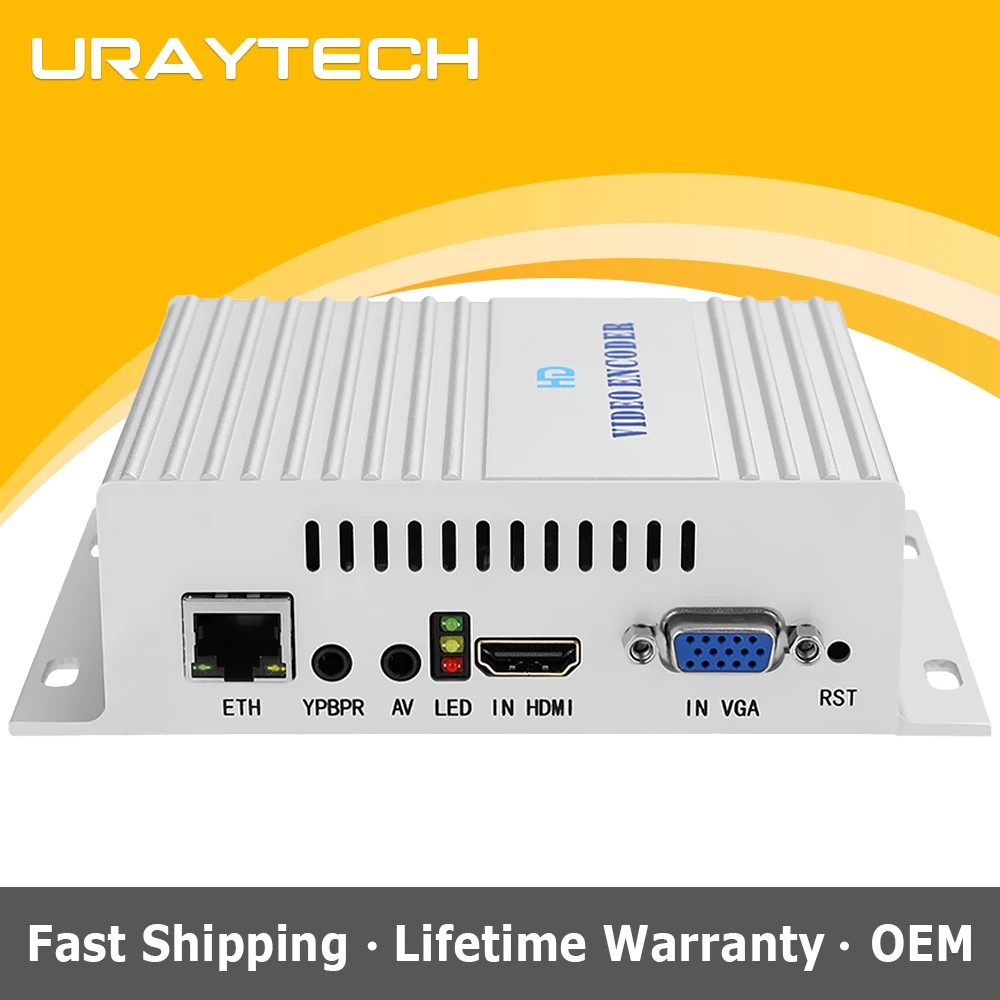 URayTech Multi-interface video streaming encoder with HTTP SRT RTMPS ONVIF HLS RTSP, HDMI CVBS VGA YPbPr to IP Streamer