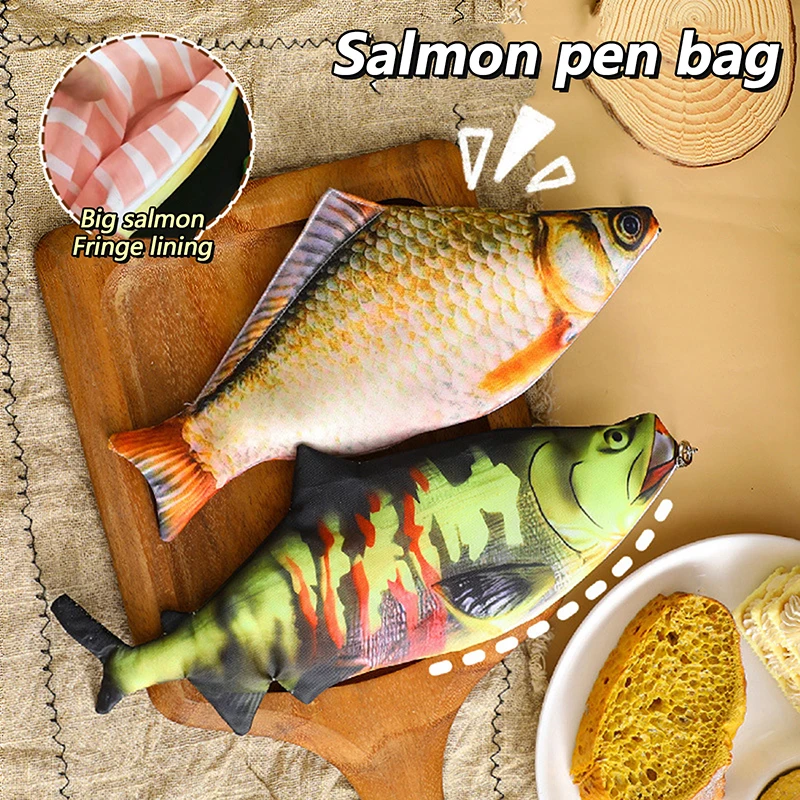 Pencil Bag Fish Pizza Hot Dog Shape Pen Bag Make-up Pouch Pen Pencil Case With Zipper Back To School Pencil Pouch Pen Bag