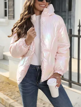 Parka à capuche décontractée pour femme, veste chaude, manteau optique, automne, hiver, 2022