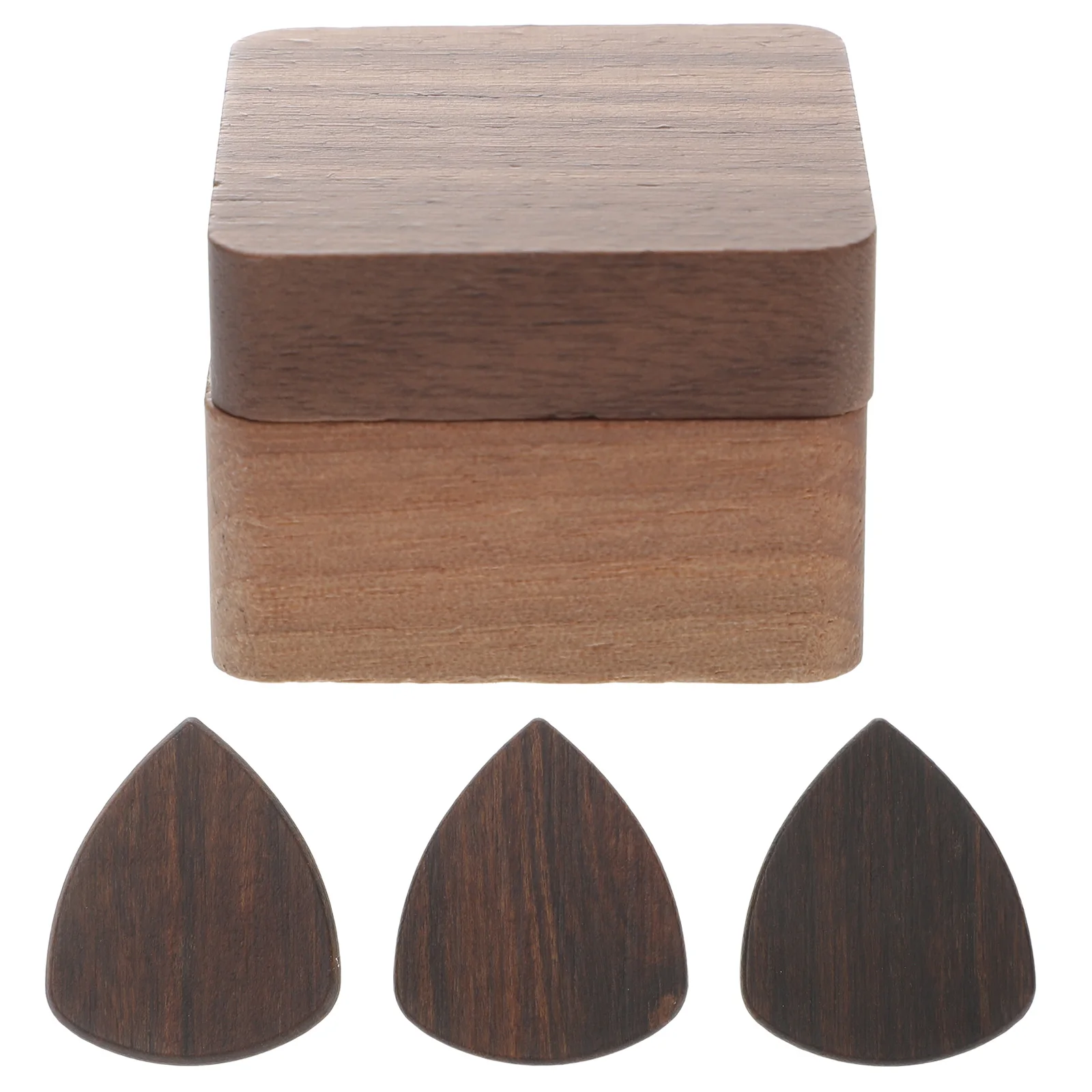 

Wooden Guitar Plectrum Folk Electric Picks Solid Accessory Durable Ergonomic Design Realistic Sound Finger Protection Case