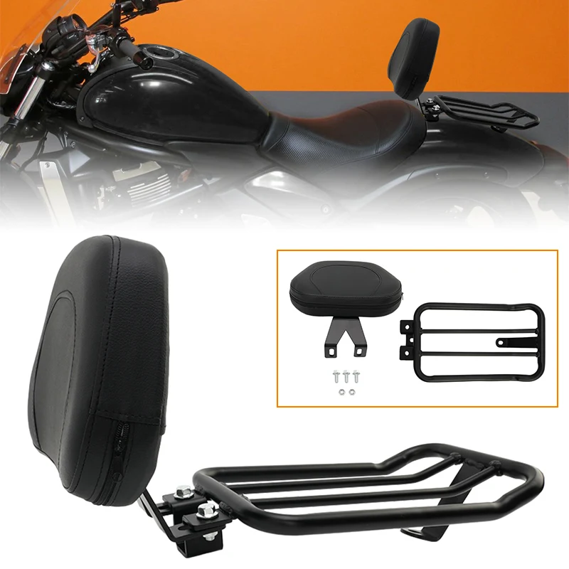 Motorcycle Black Passenger Backrest Sissy Bar Luggage Rack for Kawasaki Vulcan S 650 VN650 EN650 2015-2023 Rear Cargo Carrier