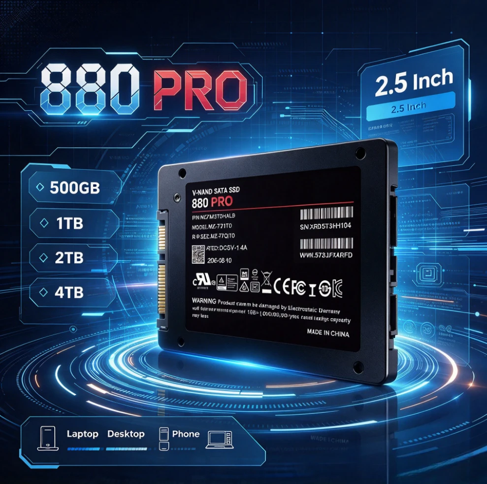 2.5 Inch 880 PRO SATA3  SSD Internal Solid State Drive  500GB 1TB 2TB 4TB Hard Disk Solid State Drive for Laptop Desktop