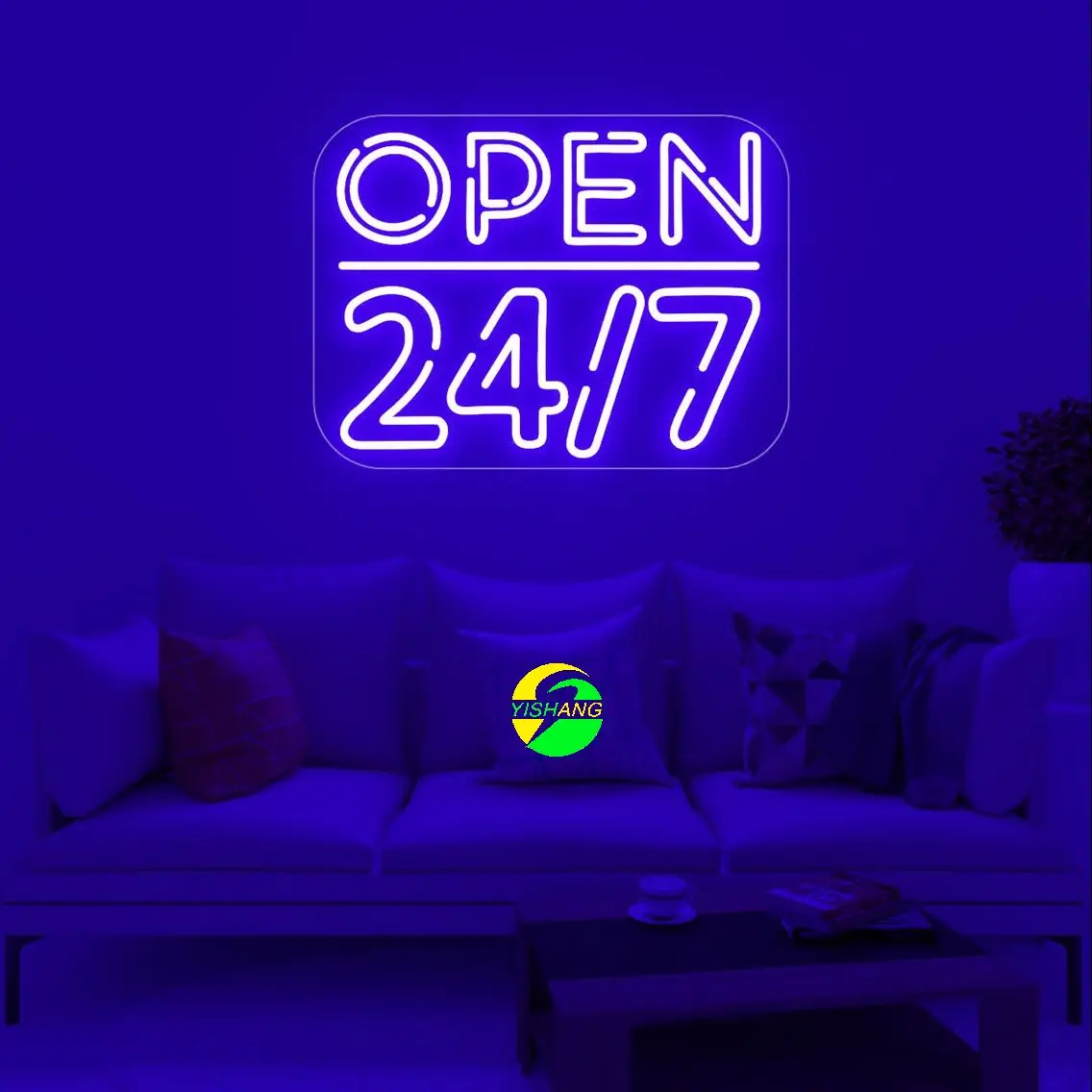 OPEN - LED Neon Sign For Business Store, Modern Open Sign, 24/7 Open Neon Sign, Custom Neon Sign, Night Light